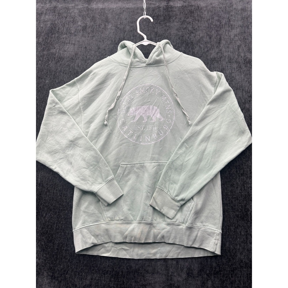Tribe Hoodie Unisex Large Green Cotton Logo Great Smoky Mountain Catlin Burg‎
